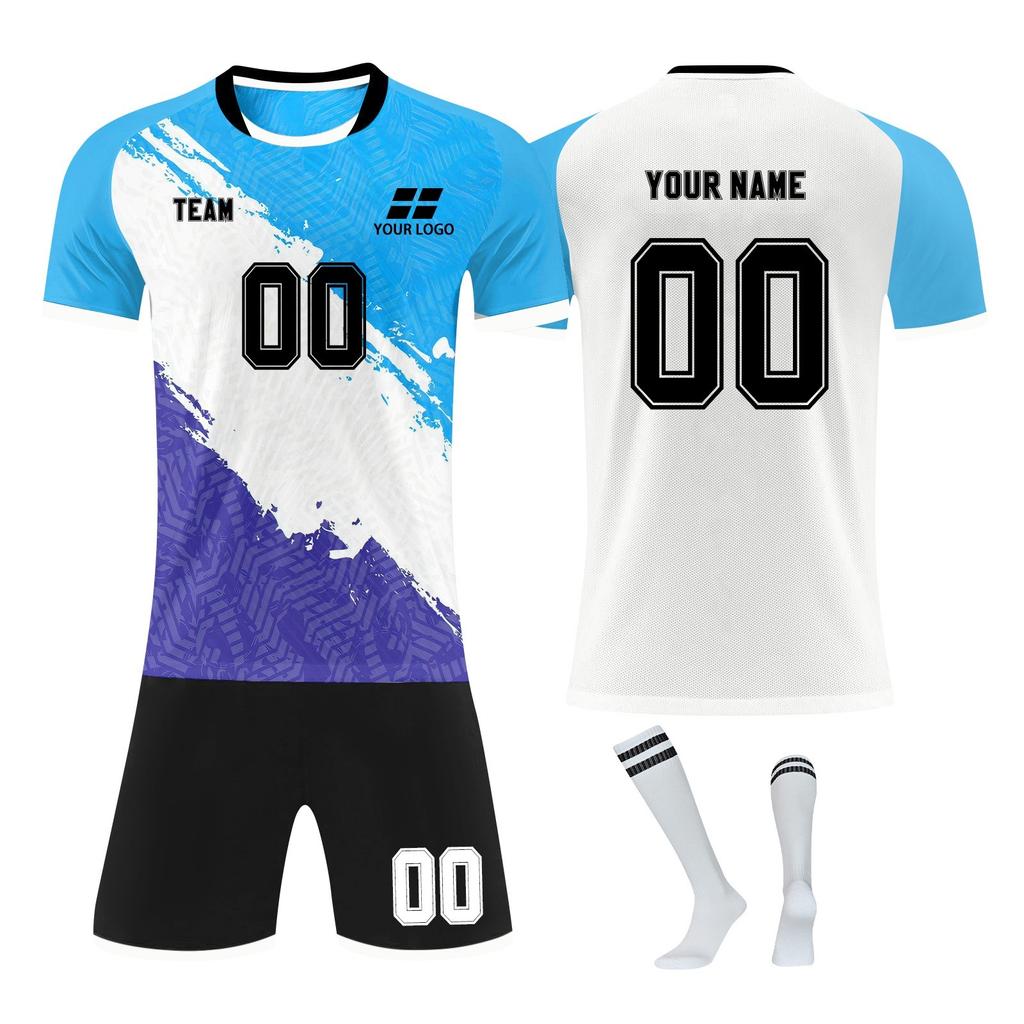 Personalisierte Shirts Kit Herren Mädchen mit Namen Nummer benutzerdefinierte Fußballtrikots für Jungen Trainingsanzug