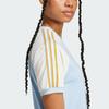 Adidas Originals 80s Spliced Side Stripe Sports Short Sleeve Women Tops Pink Blue JD5761