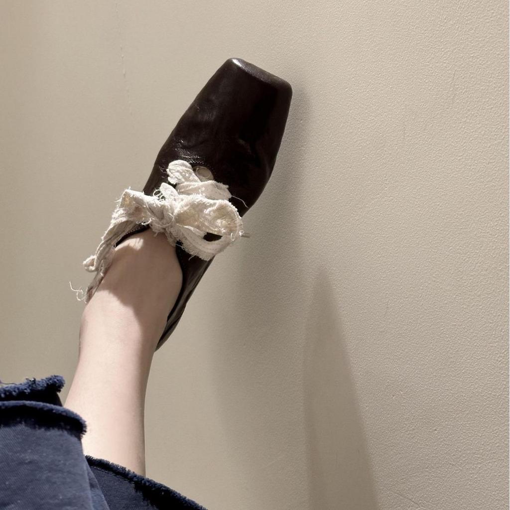 Lederversion Retro Literarische Eckige Zehe Kleine Lederschuhe Damen Hoher Sinn Dicker Absatz Schnürschuh Temperament Vielseitige Einzelne Schuhe