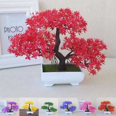 Easy Maintenance Artificial Flower Mini Bonsai Plastic Plant