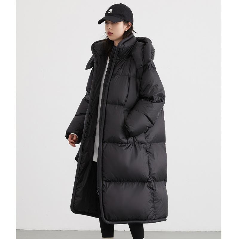 New Winter Soft Cotton-padded Jacket Girls' Long Over-the-knee Quilt Padded Loose Coat