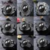 Vintage 925 Sterling Copper Ring Natural Black Onyx Ring Oval Round Stone Retro Fine Zircon Gift Sun Shaped For Women Men