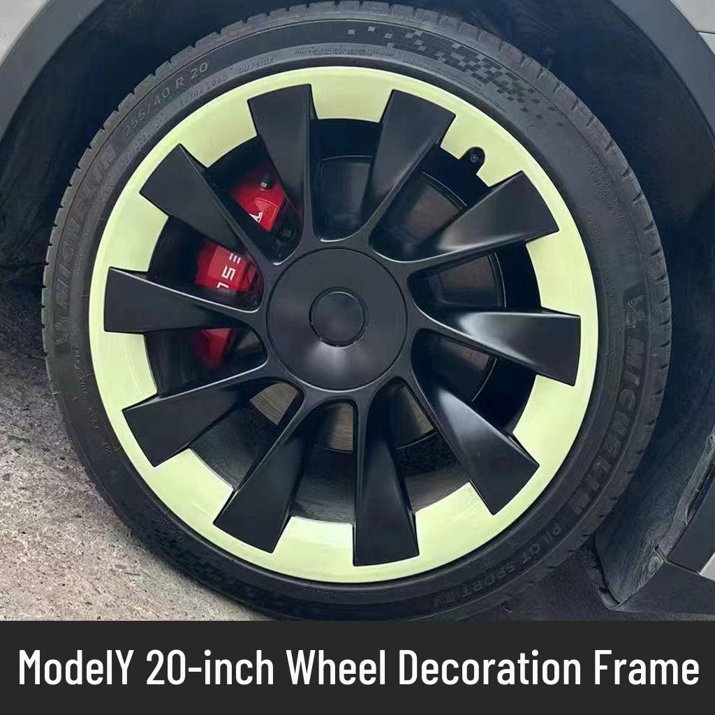 Tesla Model Y P Hub Protection Ring: 20"/21" Wheel Scratch-Guard & Wear-Resistant Frame.