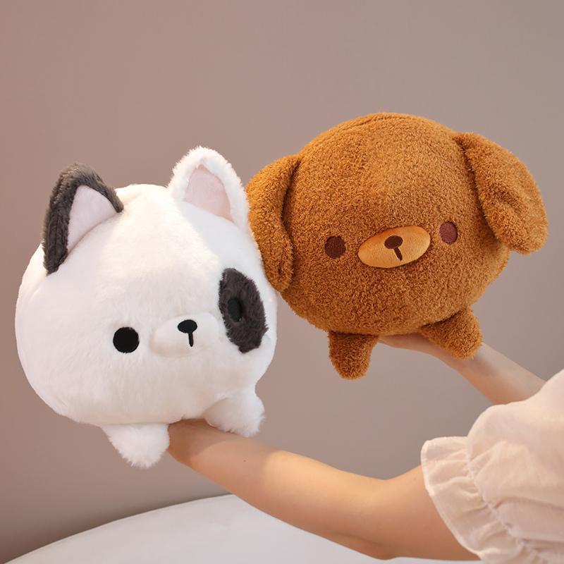 1pc 30/40cm Cute Round Teddy Dog Shiba Inu Bulldog Beagle Plush Toys Cartoon Dog Sofa Cushion Throw Pillow Xmas Gift