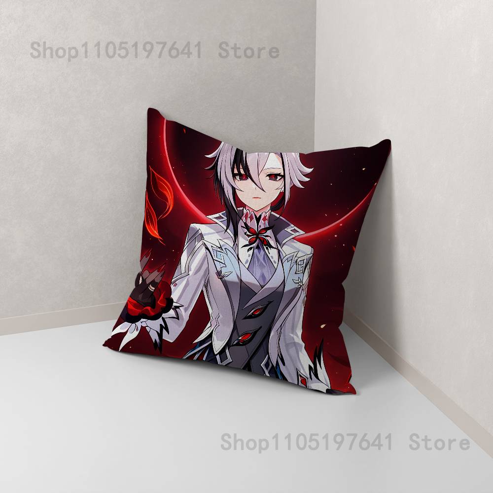 Game Anime A-Arlecchino Pillow Case For Sofa Decor Car Office Room Printing Cushion Cover Decorations and Protector