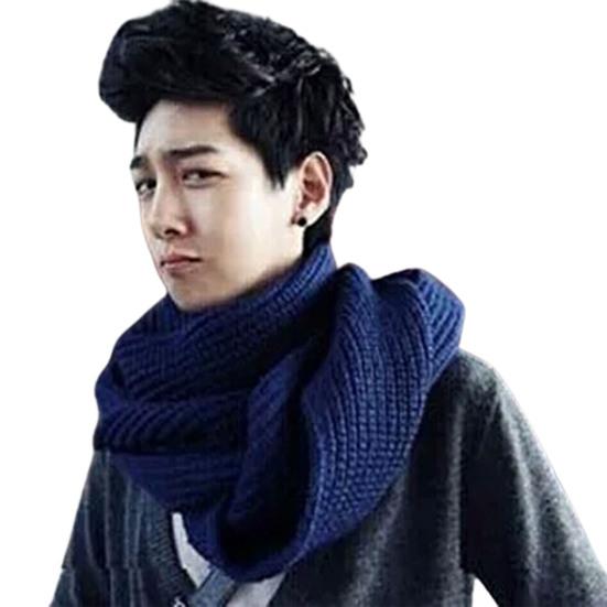 Unisex Scarf Solid Color Knitted Autumn Winter Japanese Korean Style Knitting Scarf for Dating