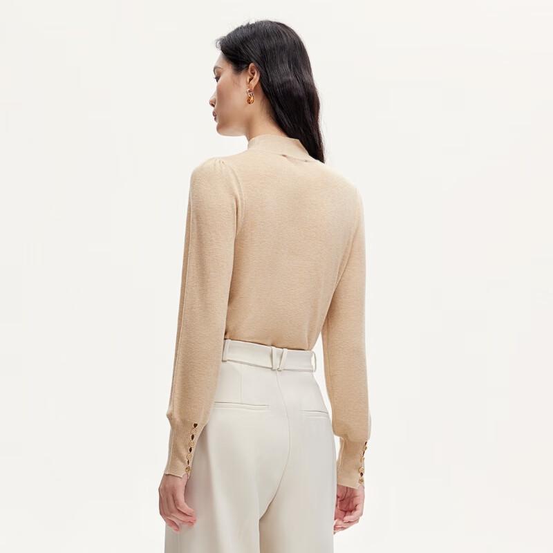 VEROMODA Women's High-Neck Lantern Sleeve Knit Sweater