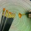 Künstler-Nylon-Flachpinsel-Set 12 Stück Borsten-Aquarellpinsel für Öl-Acrylmalerei Kunstwerkzeuge für Schule und Atelier