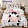 Cow Pattern Bedding Quilt Set Quilt Cover Pillowcase Home Decoration Birthday Gift (1 * duvet cover + 2 * pillowcase, without core)