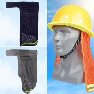 Breathable Hard Hat Sun Shade With Reflective Stripe Construction Hard Hat Cover  Work Accessory