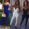 Damen Elegant Clubwear V-Ausschnitt Playsuit Bodycon Jumpsuit Perfekt Für Partys