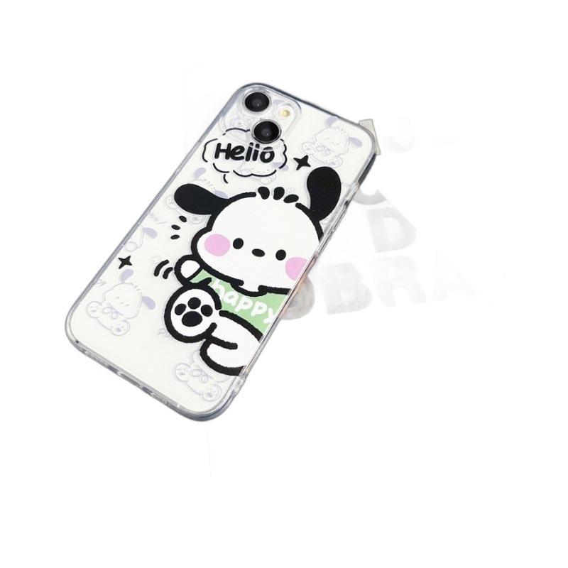 Applicable To iPhone11 Mobile Phone Case Apple 11ProMax Transparent Pacha Dog HelloKitty Couple Cute