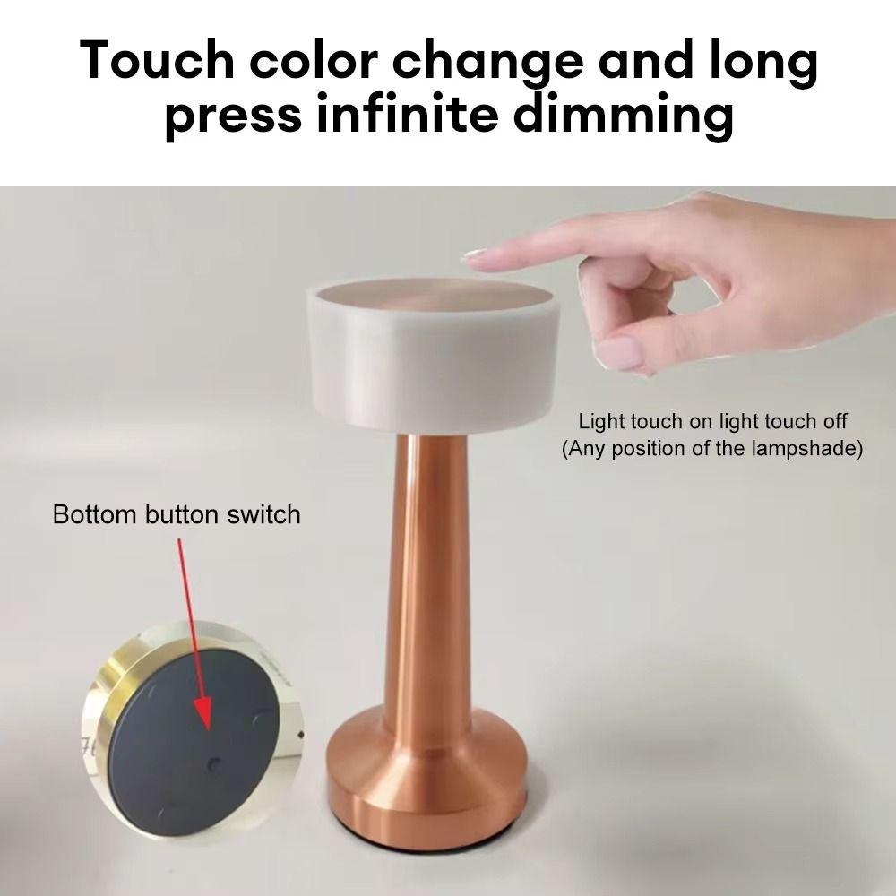 Creative Retro Table Lamp Cordless Dimmable LED Reading Lamp LED Touch Sensor Bedside Ambient Lights Restaurant Decoration