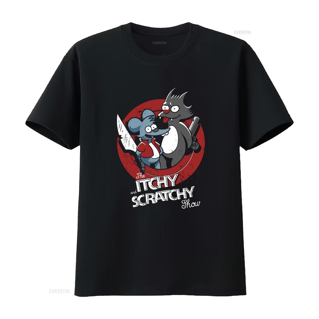 Itchy Scratchy Show T Shirt Vintage Cartoon Design Comfortable Daily Wear Ideal for Classic Animation Enthusiasts vintage