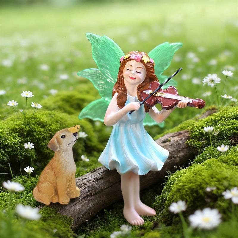 Garten Mini Fee Figur Miniatur Fee Skulptur Dekoration Winzige Gartenaccessoires Für Außenbereich Hof Rasen Blumentopf Dekor
