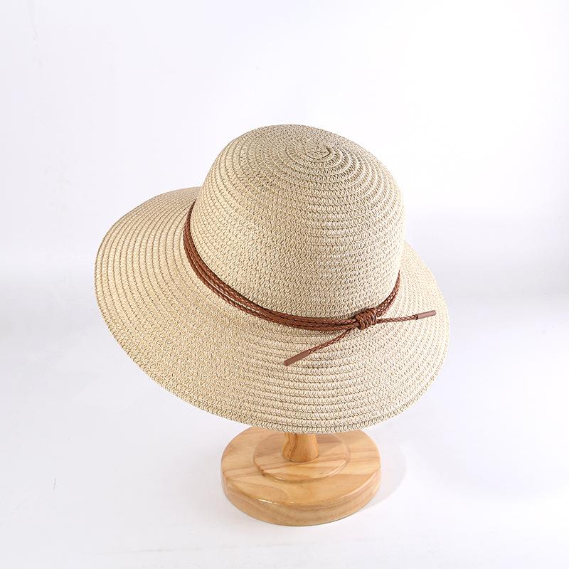 Straw hat female sunscreen summer travel beach hat literary and simple face small sun hat