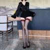 Nunnally Sexy Red Over-the-Knee Black Silk Stockings with Red Edge, Super Thin Fishnet, Silicone Grip -- Perfect for Christmas!