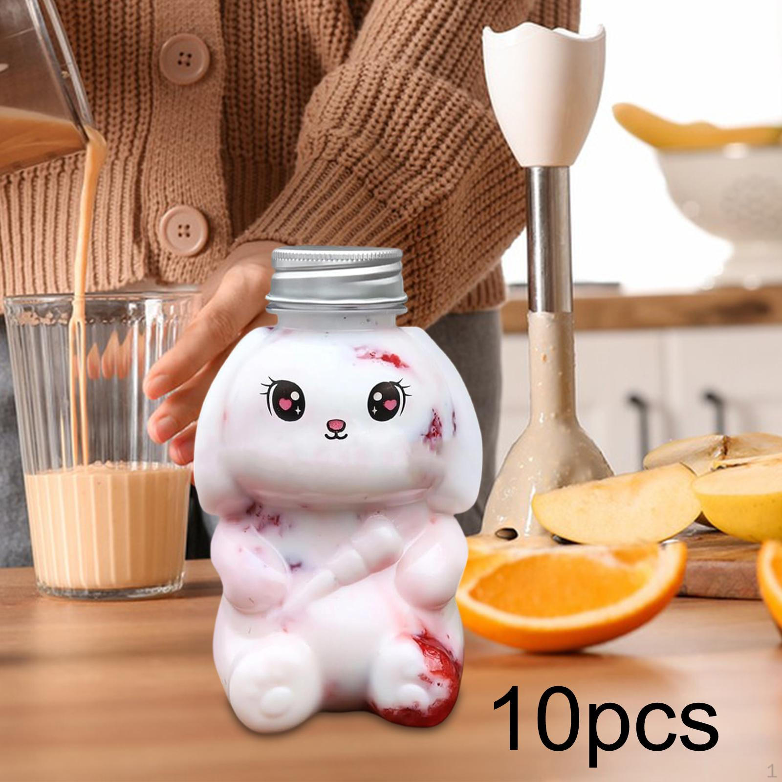 

10 Cute Animal-shaped Juice Bottles with Airtight Lids, -shaped Drinking Vessels for Tea, Juices, 350ml