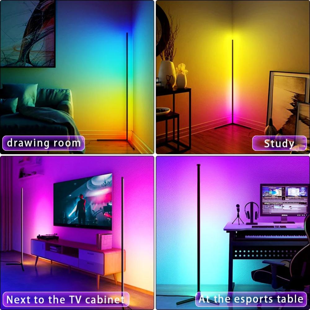 LED Floor Lamp Line RGB Phantom Color For Living Room Bedroom Study Apartment Interior Decoration Ambient Lighting Fixtures