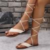 Fashion Women's Sandals 2025 Summer Braided Flats Casual Sandals Cross Lace Up Women's Roman Sandals Sandalias De Mujer Women Shoes