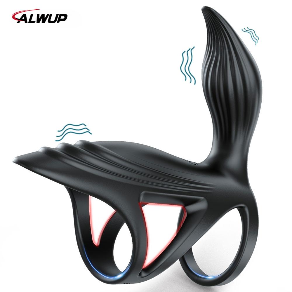 Vibrator Cockring Penis Cock Ring Forsinkelse Ejakulasjon Klitoral Stimulator Sexleketøy for menn Par Penisring Pikk Sleeve Voksen Bra