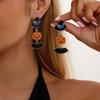 Cute Halloween Dangle Earrings for Women Cartoon Ghost Pumpkin Star Asymmetrical Long Tassel Earrings Party Statement Jewelry