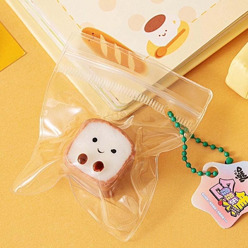 5Pcs Bread Dumping Food Stress Relief Squeeze Toys Mini Mochi  Toys Sensory Pinch Fun Party Favor Gift Keychain Pendant