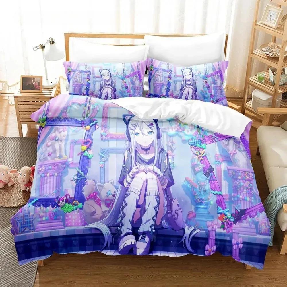 

Yoisaki Kanade Kawai Girl Colcha De Verano Cama Beding Set Bedrom Soft Modern Bedspreads Comefortable Soft with Soft Fabric Duvet Cover Pilowcase 135*200cm Eu-Single