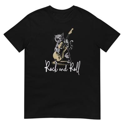 T-shirt Gatto Suonatore di Chitarra Tee Amante dei Gatti Gattini T-shirt per Animali Design Unisex