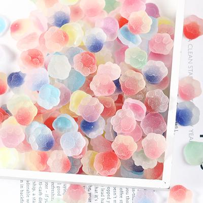 10 piezas de parches de cuentas sueltas con forma de pata de gato con degradado de dibujos animados no porosos, pegamento en crema para bricolaje, material de parche para funda de teléfono