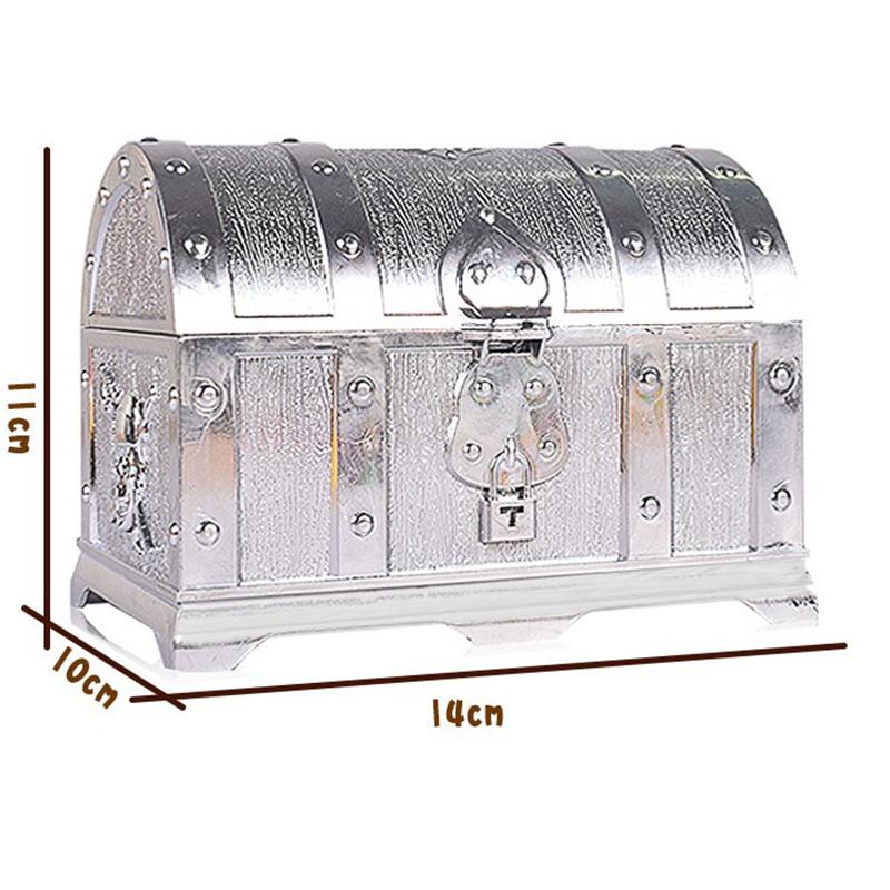 1Pc Retro Treasure Box With Lock Toys For Party Favors Props Decoration Pirate