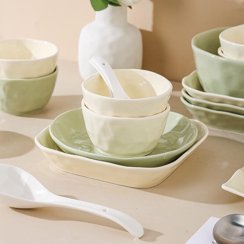 ZISIZ Cream Style Ceramic Dinnerware Set