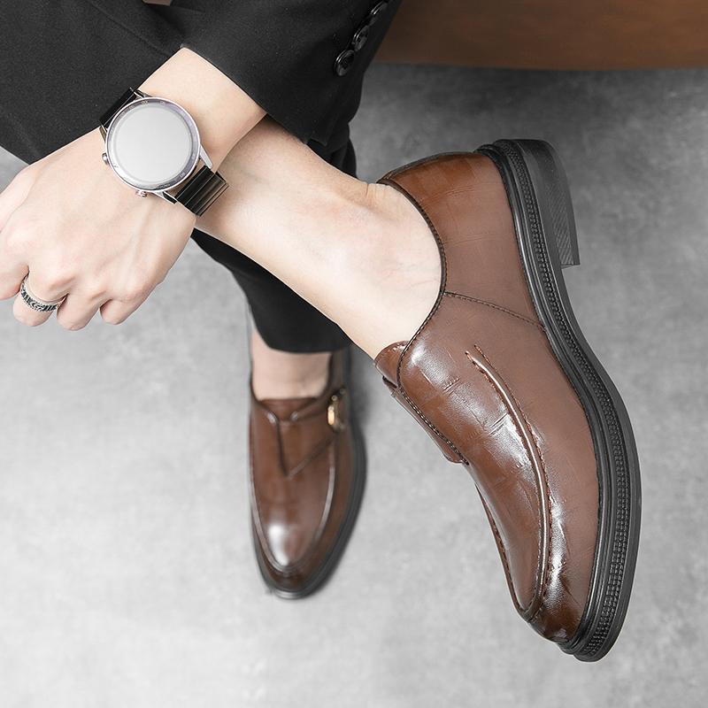 İş erkek deri ayakkabıları Klasik ve çok yönlü beyefendi stili Boş Zaman Açık Hava Parti Yetişkin Ofis Düğün Elbisesi Damat Ayakkabıları
