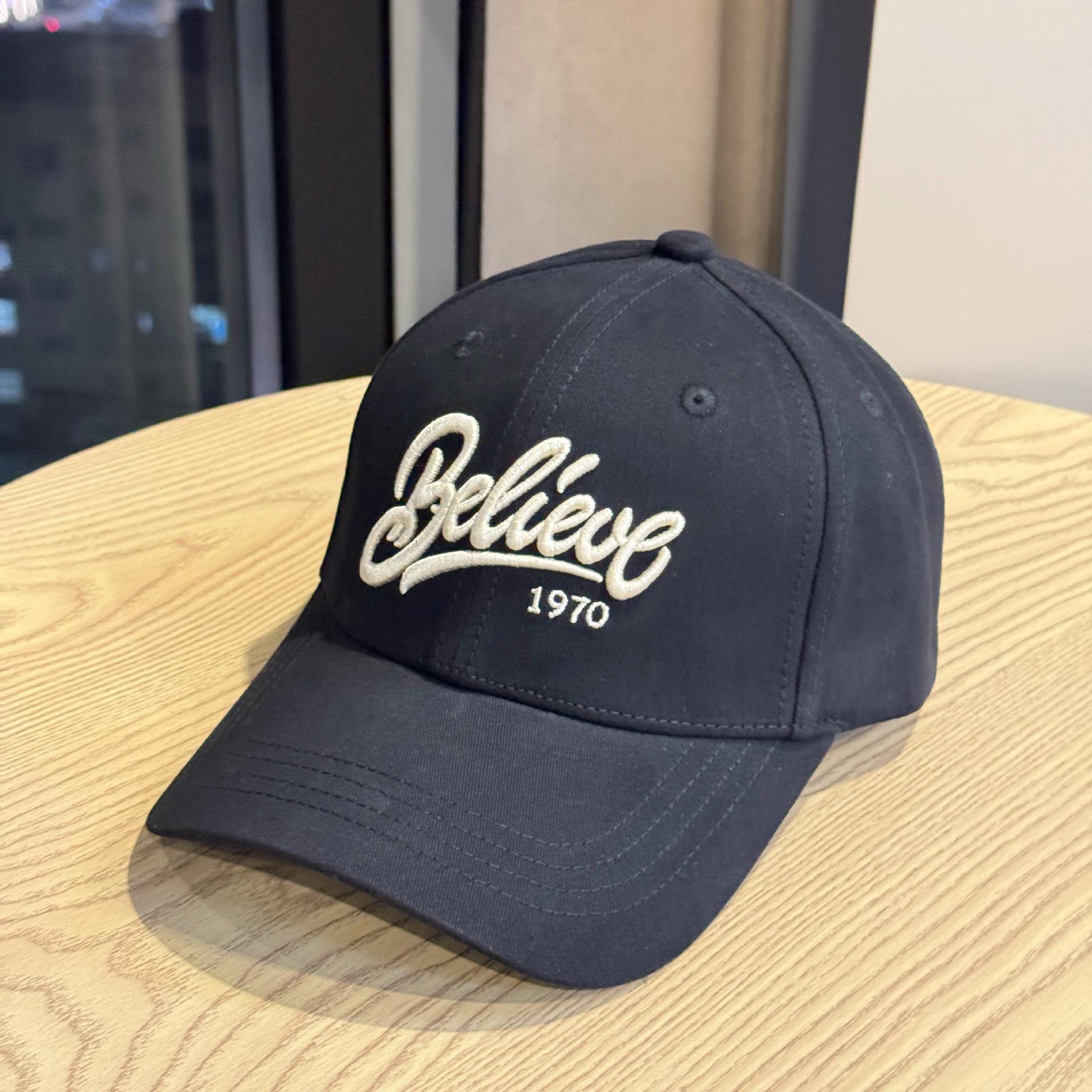 New Japanese and Korean style large letter and number embroidery casual retro fashion versatile street hard-top baseball cap Adult54-60Adjustable