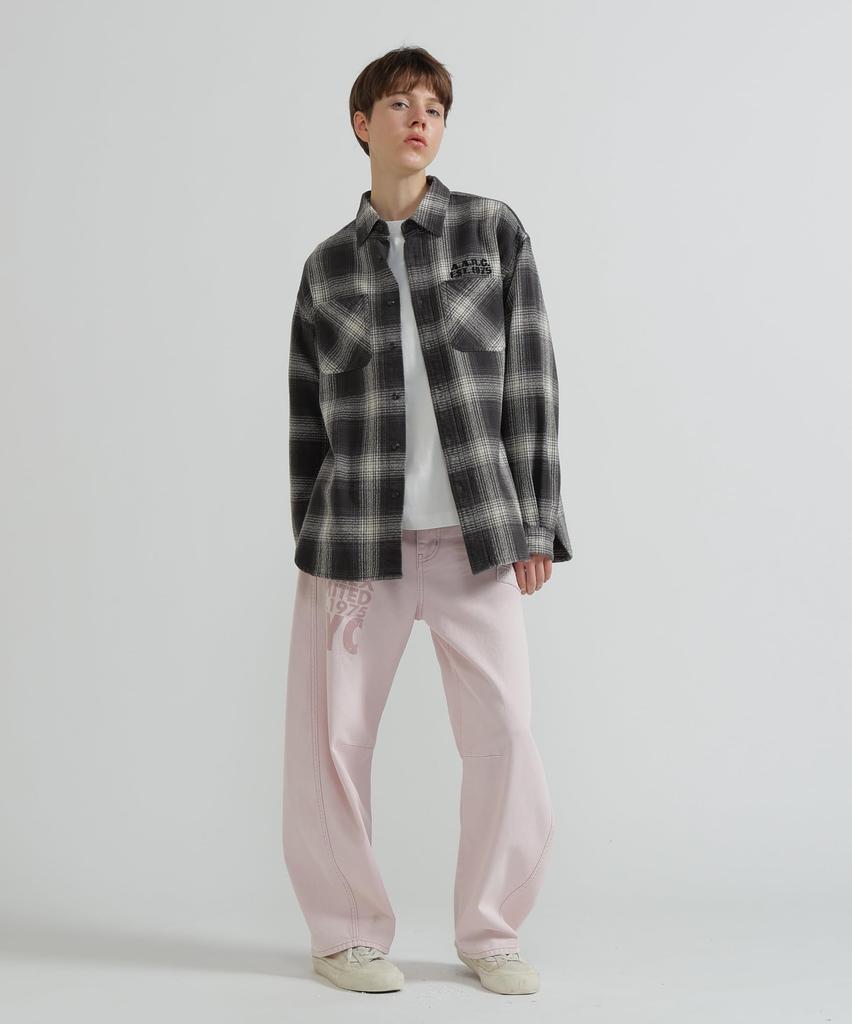 AVIREX OMBRE CHECK SHIRT Women's F Size 410 Charcoal 783-6120602