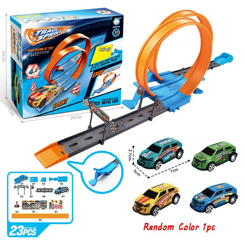 Esnek Ra Araba Rampa Pisti Çocuk Oyuncak Seti Kendin Yap Montajlı Turbora Pisti Taşınabilir Seyahat Oyuncağı Mancınık Ray Yarış Yuvarlama Ra Pisti