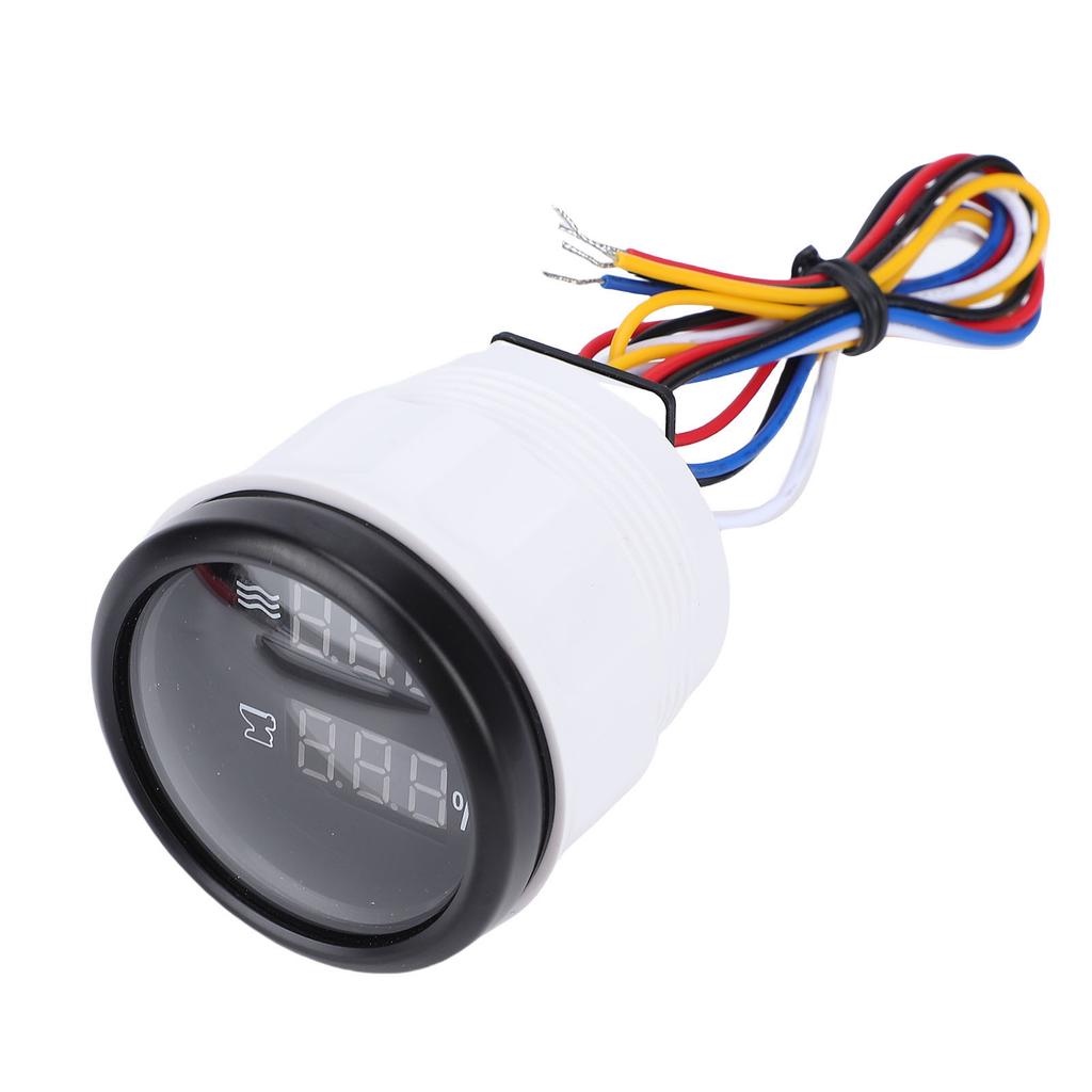 52mm 2 in 1 Digital Water Sewage Gauge Multi Function with White Backlight for RVs Trucks Boat Yachts
