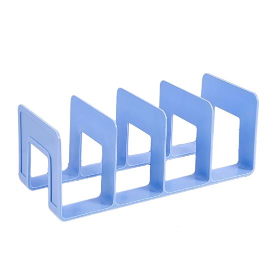 Acrylic Bookends with Four-Compartment Dividers Bookend Horizontal And Vertical Use Durable Acrylic Desktop Organizer for Office And Home