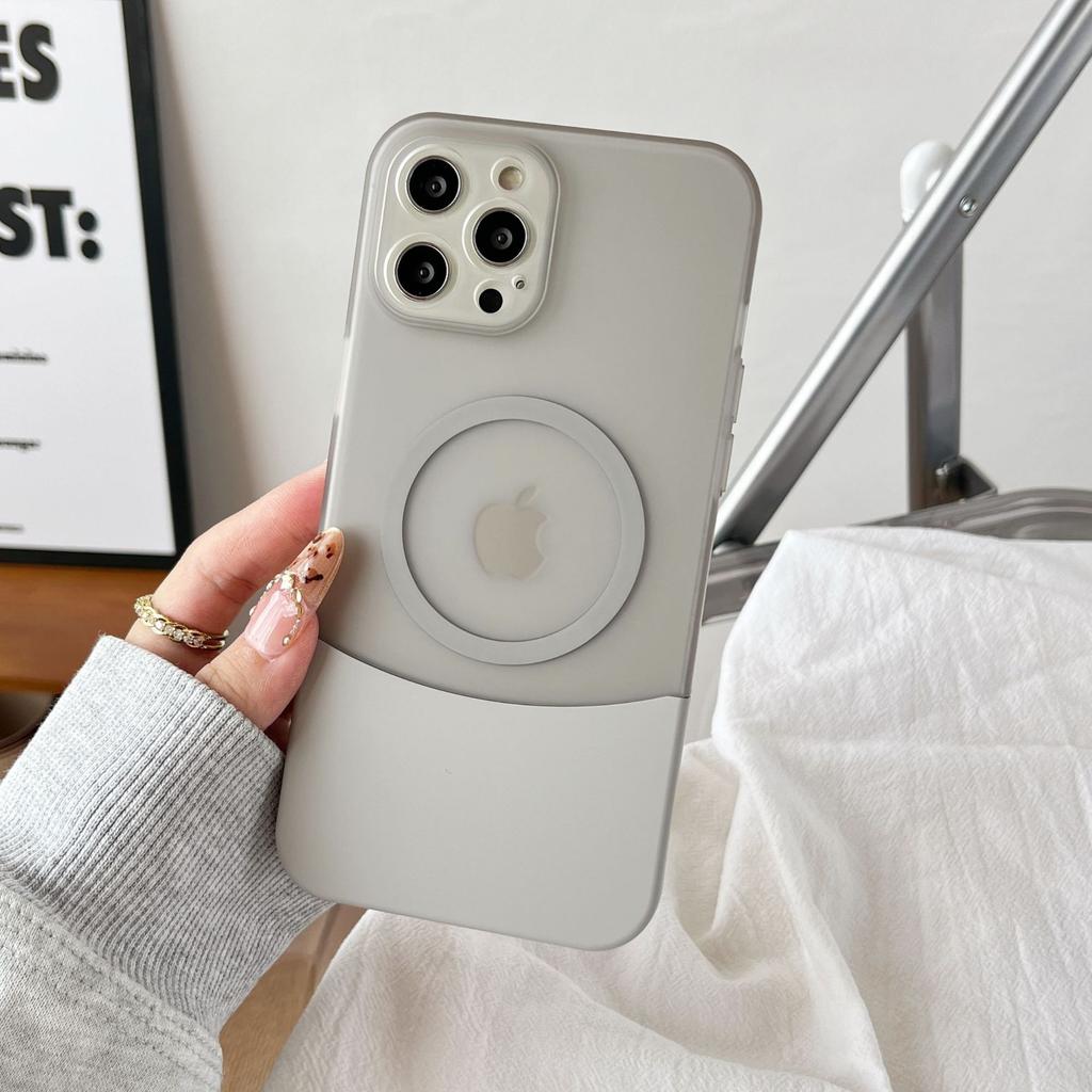 For IPhone17 Promax Stitching Contrasting Color Mobile Phone Case Magnetic Attraction for Apple 16 Skin-feel Matte Anti-fall Protective Cover