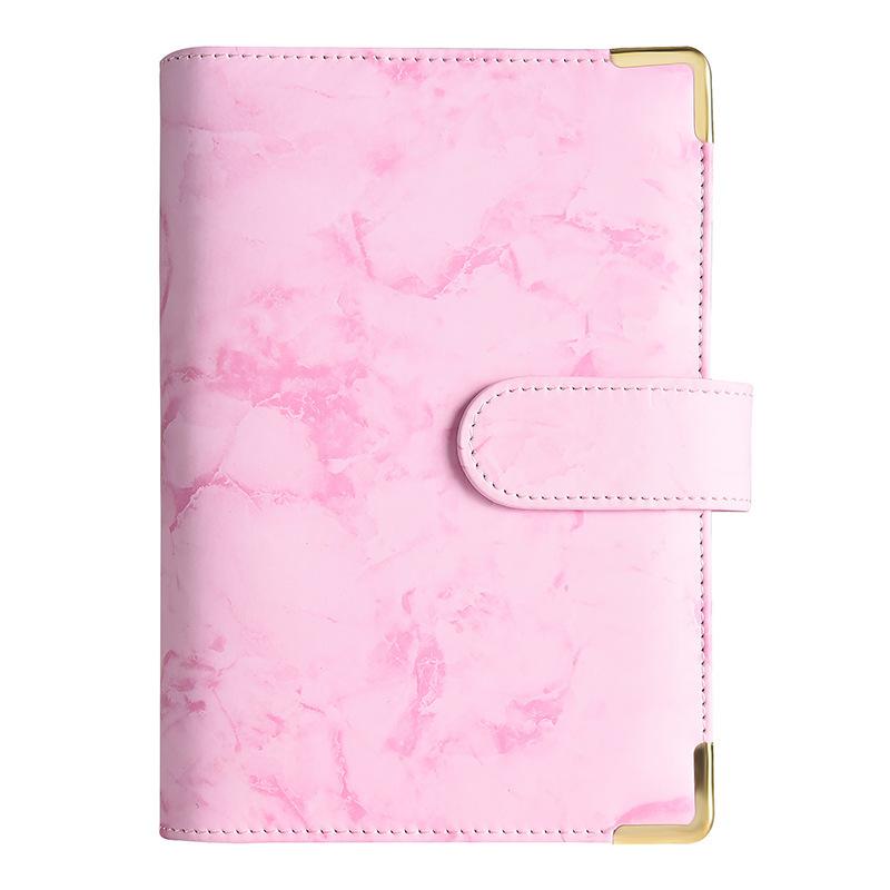 A6 Budget Planner Notebook Marble Pattern Leather PU Leather Journal Binder Refillable