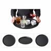 ANTI-SLIP BLACK ROUND KITCHEN SERVING TRAY 36 cm