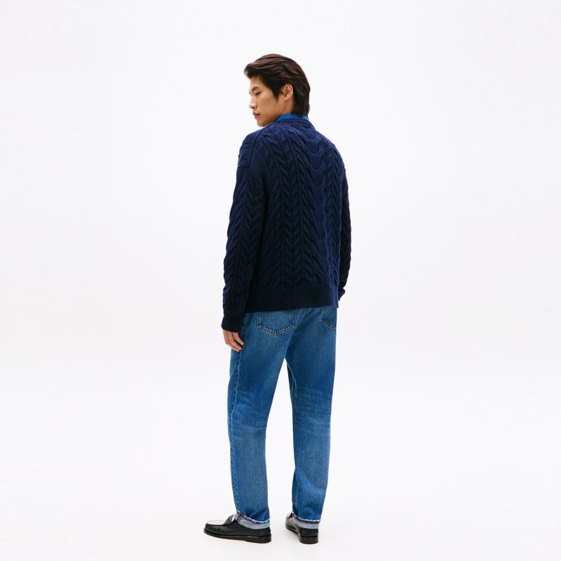 Tommy Hilfiger Colorblock Strickpullover mit Zopfmuster Herrenpullover XM0XM05979