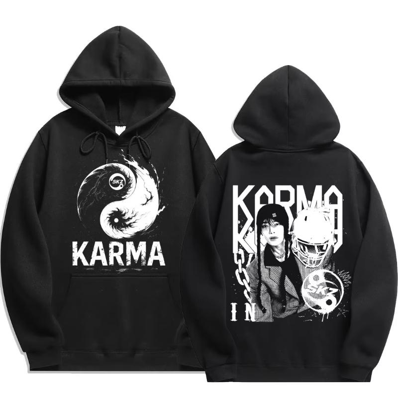 KPOP 4. Album "KARMA" Unisex Oversized Hoodie im gleichen Stil FELIX HAN BANGCHAN CHANGBIN HYUNJIN LEE KNOW K-POP Merchandise Bekleidung