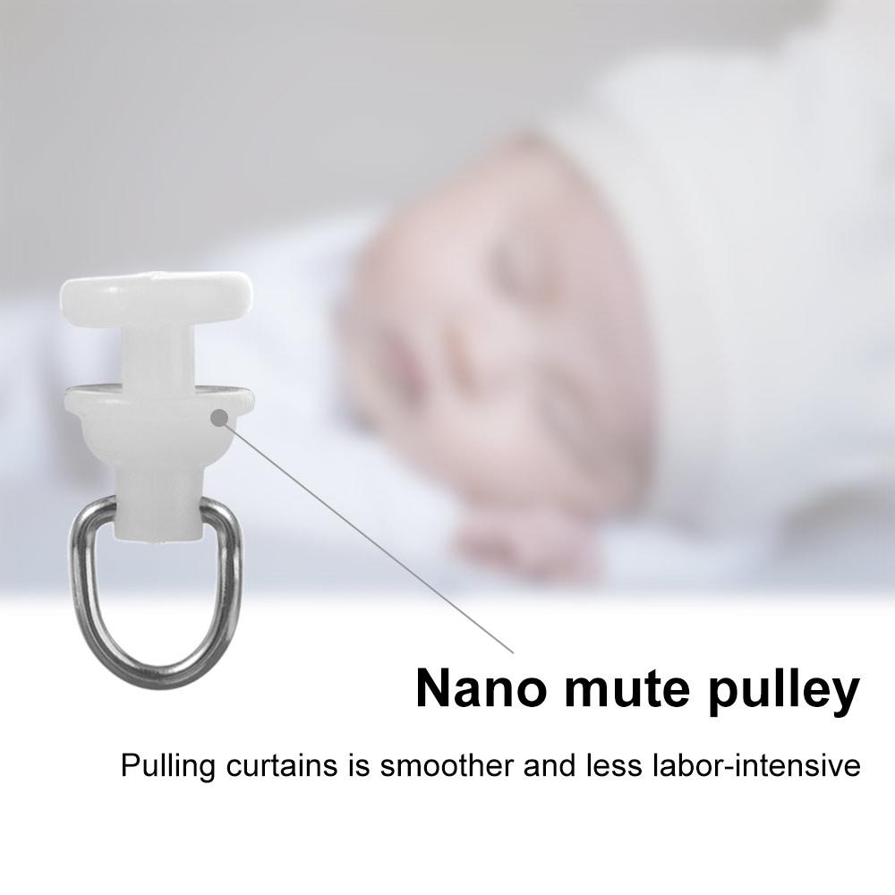 50 Stück Kunststoff Vorhangschienen Gleiter Schiene Stark und Robust Vorhanghaken Rollen Raumvorhänge
