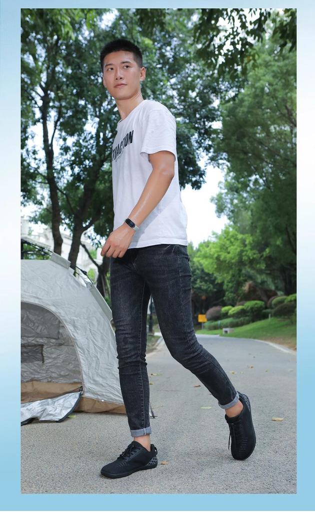 Men's Breathable Wide-Toe Barefoot Casual Shoes - Large Size, All-Season Walking Shoes