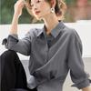 Women's Shirt Top Autumn Commuter Shirt with Waist Cinching and Slimming Effect