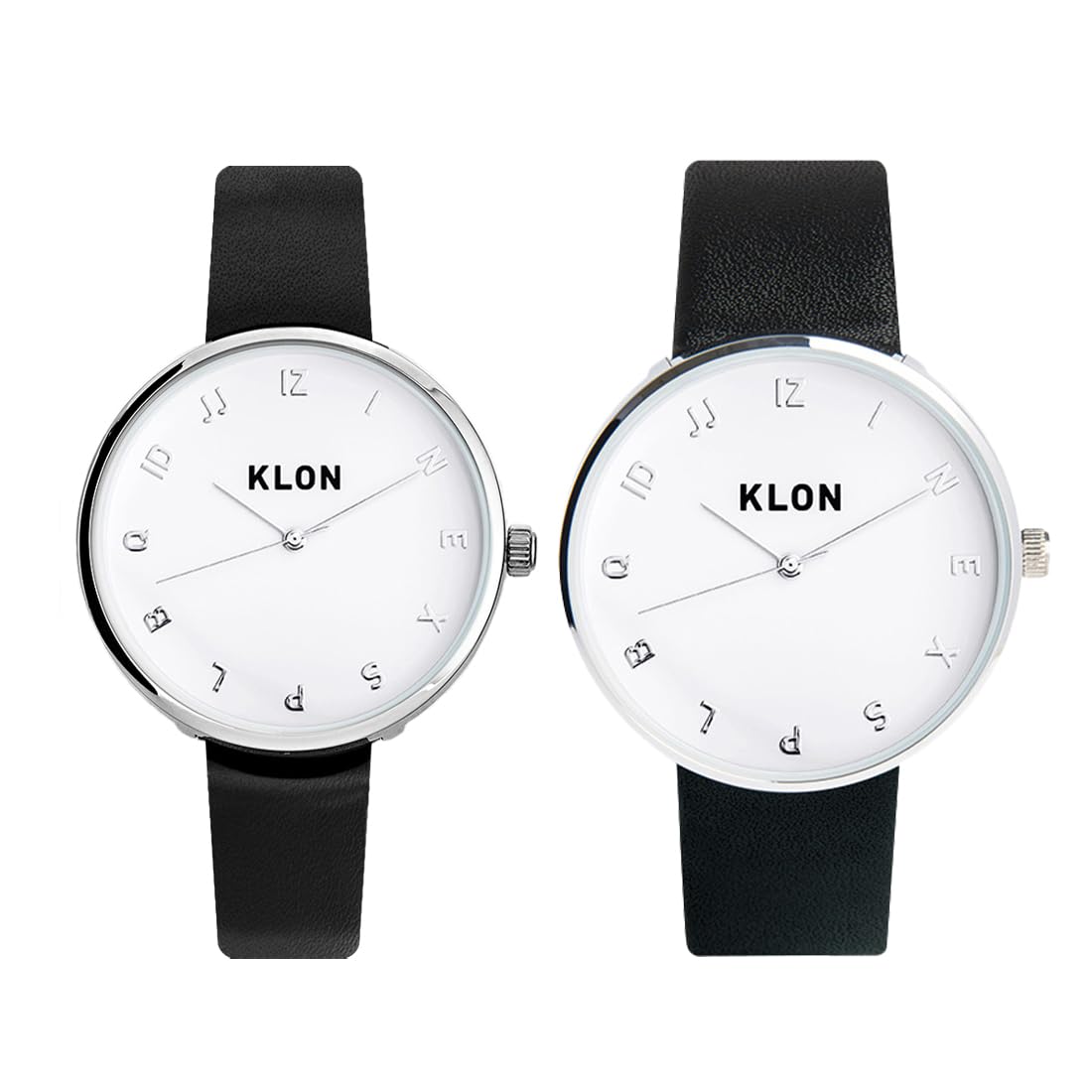 

KLON Pair Watch Couple Watch Black White Simple Couple KLON MOCK NUMBER BLACK x [Комбинированный продукт] Ver.SILVER (33мм 40мм)