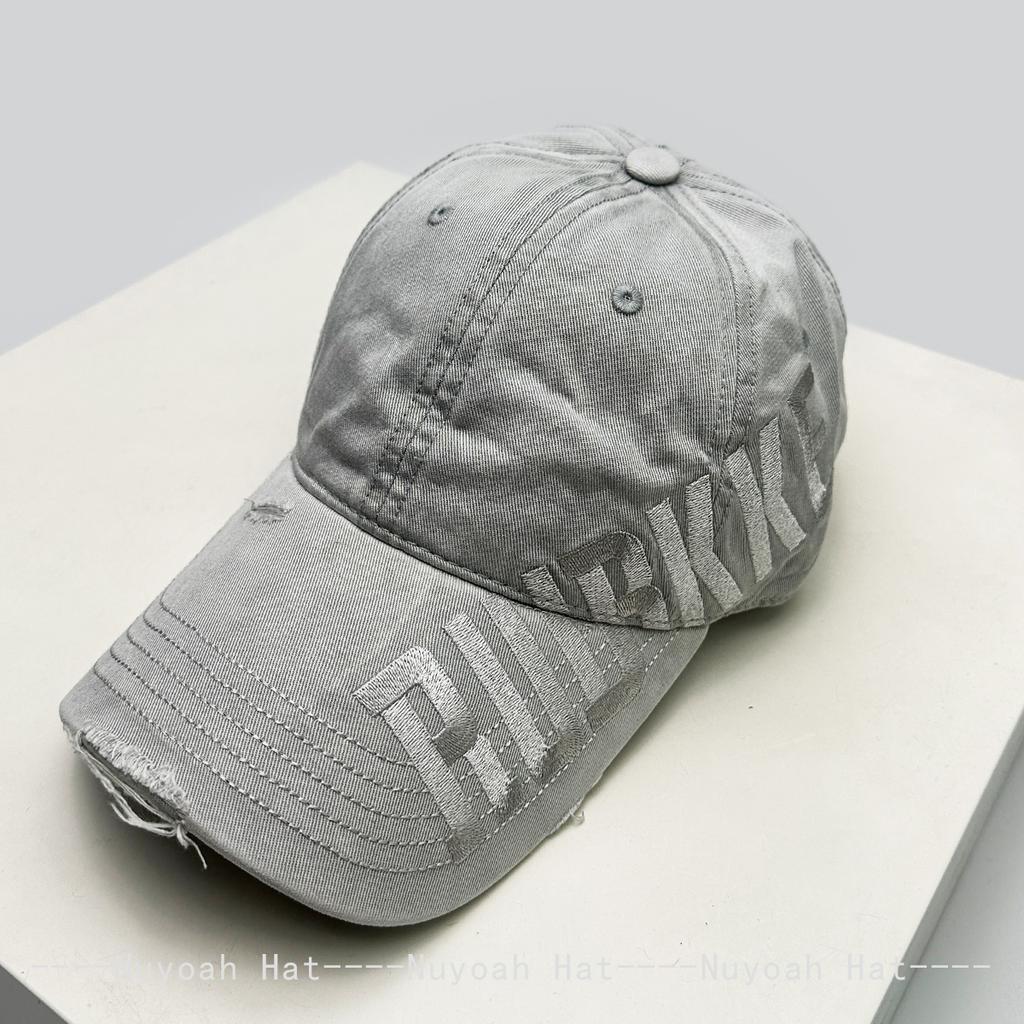 And Women Bandhnu Broken Style Embroidered Side Letter Prints Baseball Caps Sun Protection Street Style All-Match Distressed Peaked Hats Fashion