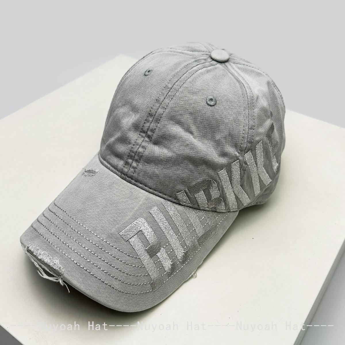 Yiran bag Nieuwe Heren Dames Bandhnu Gebroken Stijl Geborduurd Zijdelings Letters Baseball Petten Zonneklep Straat Veelzijdig Verweerd Vizier Petten Mode 52-60cm