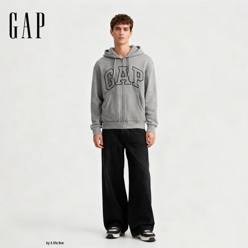 Gap Unisex 2025 Fall LOGO Faux Lambswool Loose Hoodie